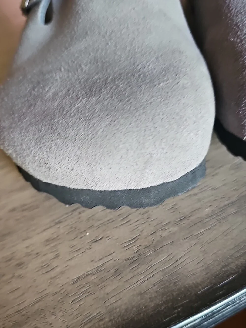 Birkenstock Men's Size 10 Suede Double-Buckle Clog - Gray
